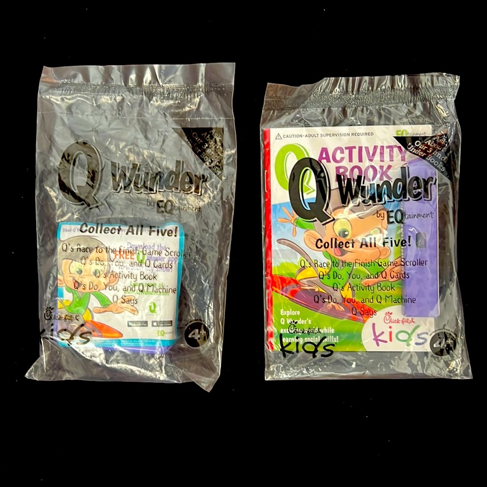 Q Wunder Monkey Set of 2 Activity Book and Q Cards Chick-fil-A Kids Toy NEW